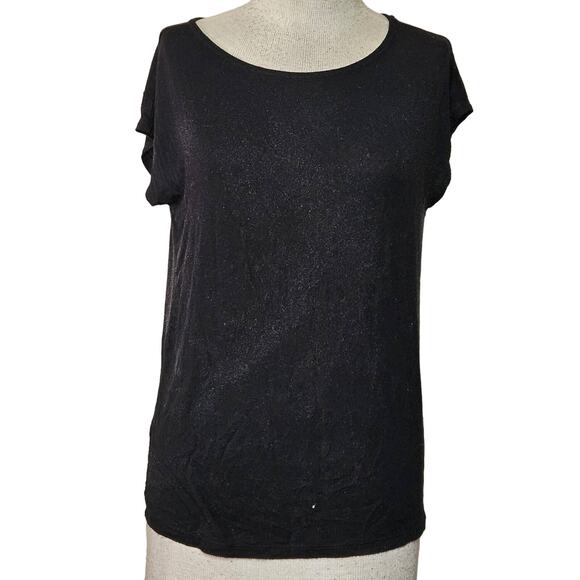 Tahari Black Cap Sleeve Blouse Size Small - Picture 1 of 4